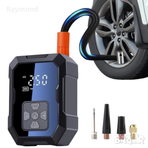 Преносим автомобилен компресор 4000 mAh с LED екран и Power Bank, USB Type-C, снимка 3 - Аксесоари и консумативи - 51515055