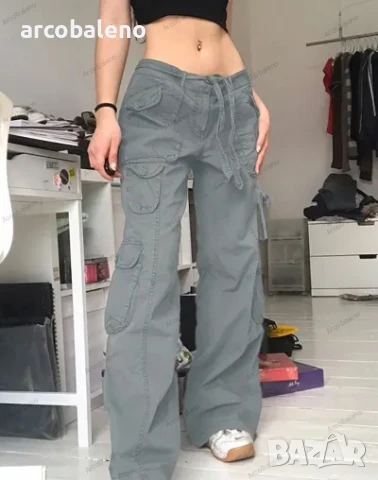 Дамски ежедневни винтидж свободни прави дънкови панталони, 3цвята, снимка 4 - Панталони - 39318561