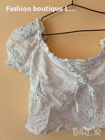 Късо бяло потниче 100% памук М размер на марката Calliope 🤍, снимка 2 - Корсети, бюстиета, топове - 51809716