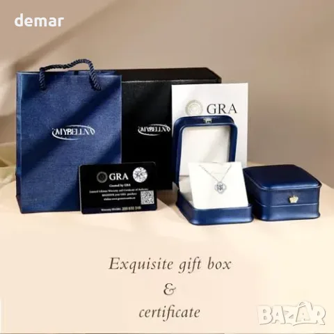 Дамско колие от сребро с 1 ct моасанит D/VVS1 и кръгла шлифовка, снимка 8 - Колиета, медальони, синджири - 55945943