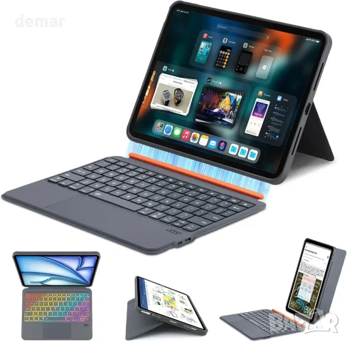 Калъф с отделяща се клавиатура за iPad Pro 11 M4/M5, сив