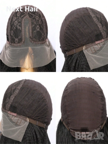 60 см черна вълнообразна дантелена перука 13*4*1, снимка 4 - Аксесоари за коса - 51938370