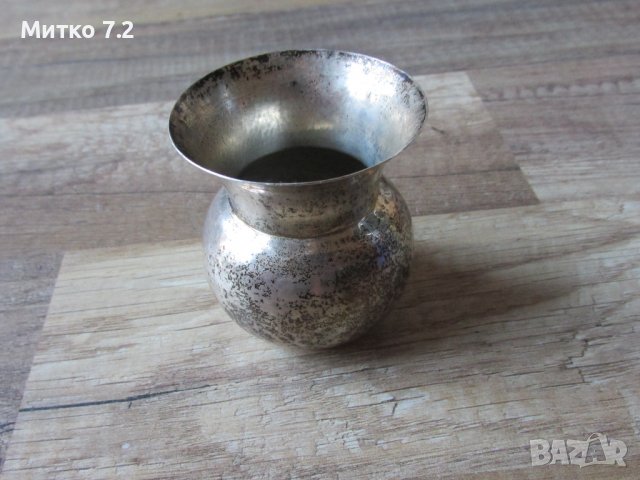 Стара сребърна ваза , снимка 6 - Антикварни и старинни предмети - 39616040
