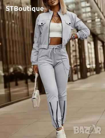 💃 Дамски Ежедневен Комплект от Две Части с Цип 💃, снимка 14 - Комплекти - 52232570