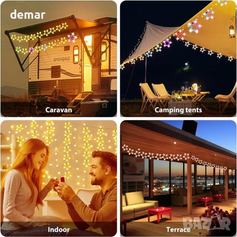 Orihome® 15 м, 85 LED гирлянди, соларни и USB, дистанционно управление, снимка 3 - Декорация за дома - 42356892