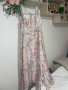 Разкошна нова нежна елегантна дълга рокля фрорален принт нежни цветя висока талия цепка, снимка 1