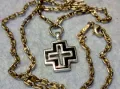 СРЕБЪРЕН КРЪСТ 925 с БЯЛА ПОЗЛАТА и ЕМАЙЛ ИТАЛИЯ с СРЕБЪРНА ВЕРИЖКА СРЕБРО 925 с ЖЪЛТА ПОЗЛАТА 49967, снимка 7