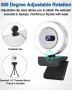 InstyQ 1080P уеб камера за стрийминг със светлина, микрофон 90° изглед, снимка 10