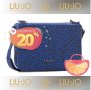 LIU JO 🍊 Дамска чанта с животински мотиви в синьо 22x16x5 cм нова с етикети