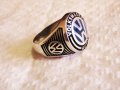 стар мъжки сребърен пръстен на голямата марка за автомобили  фолксваген, Volkswagen, снимка 3
