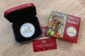 Сребро 1 oz Годината на Мишката 2008 Лунар Австралия  с позлата, снимка 1
