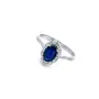 Златен пръстен със сапфир 0.77Ct. и диаманти 0.31Ct. чистота:SI размер:54 модел:42927-1, снимка 1