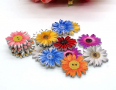 Дървени копчета форма цветя 25 мм - 10 бр /комплект , снимка 1 - Други - 28247402