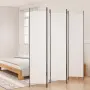 vidaXL Параван за стая, 5 панела, бял, 250x220 см, текстил, снимка 2