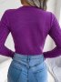 Дамски пуловер с изрязан дълъг ръкав с кръгло деколте, 3цвята - 023, снимка 9