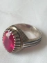 Сребърен пръстен с рубин, снимка 7