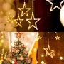 Светлинна завеса 12 звездички, 138 LED, 8 режима, таймер, 2.3 м х 1 м, снимка 6