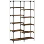 vidaXL Етажерка опушен дъб 100x32x170 см инженерно дърво и желязо, снимка 6