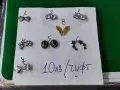 Сребърни обеци 925 8 чифта, снимка 1