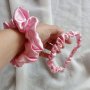 Набрана диадема в бебешко розово сатен + скрънчи , снимка 1 - Аксесоари за коса - 41261636