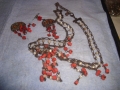 СТАРИ ЕТНОГРАФСКИ БРОНЗОВИ ОГЪРЛИЦА с ОБЕЦИ с МЪНИСТА КОТЕШКО ОКО и ЧЕРВЕН КОРАЛ РЪЧНА РАБОТА 26227, снимка 12