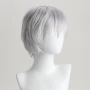 Сребристо бяла къса аниме перука, снимка 4