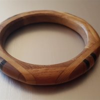 Дизайнерска ръчно изработена идианска дървена гривна, снимка 4 - Гривни - 42271430