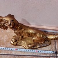 статуетка скулптура бронз-ловно куче, снимка 2 - Антикварни и старинни предмети - 33796689