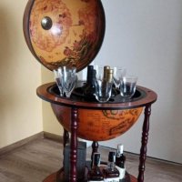 Голям Глобус Мини Бар - Поставка за Бутилка / Вино/Юбилей!, снимка 10 - Бюфети - 39238641