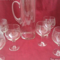стари стъклени чаши и кана , снимка 3 - Антикварни и старинни предмети - 19070709