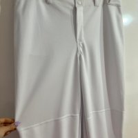 Макси еластичен модерен панталон с цип, висока талия, заден джоб и крачоли с ластик в снежно бяло, снимка 2 - Клинове - 40058641