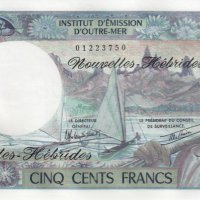 500 франка 1970-1981, Нови Хебриди, снимка 1 - Нумизматика и бонистика - 35846136