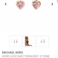 Дамски сребърни обеци Michael Kors цирконий, снимка 3 - Обеци - 42306326