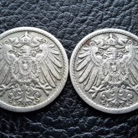 Стара монета 5 пфенига 1910 г.  буква  А , 2 броя- Германия- хит цена !, снимка 6 - Нумизматика и бонистика - 39779332