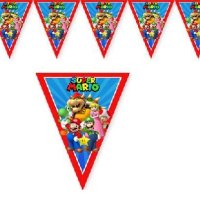 2 вид Супер Марио Super Mario 10 бр Парти Гирлянд Знаменца Флаг Банер, снимка 2 - Други - 26597849