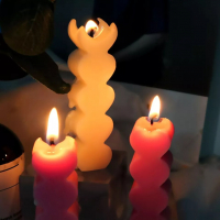 5 сърца в колона висока свещ сърце силиконов молд форма фондан шоколад гипс смола свещи, снимка 4 - Форми - 36306255