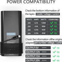 Захранващ адаптер за Dell - 130W, USB C (за английски контакт), снимка 2 - Кабели и адаптери - 42446555