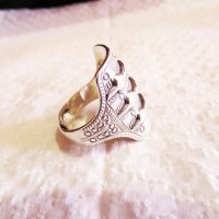 Стар масивен мъжки сребърен пръстен, викингски  сребърен пръстен сребро 925 серия Viking, снимка 2 - Пръстени - 35865870