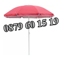 Градински чадър, кръгъл чадър с диаметър 2 м, чупещ се + подарък калъф, снимка 3 - Градински мебели, декорация  - 44510307