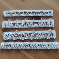 4 бр Огън Трева Ледени висулки Вълни релси пластмасови резци форми фондан украса торта резец форма, снимка 3 - Форми - 23580991