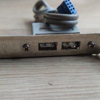 Двоен USB кабел с планка за компютър , снимка 1 - Кабели и адаптери - 42474333