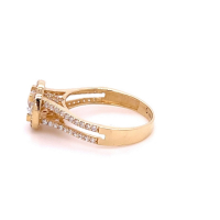 Златен дамски пръстен 2,86гр. размер:55 14кр. проба:585 модел:22106-6, снимка 2 - Пръстени - 44768753