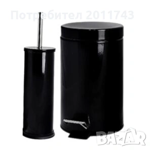 Комплект кошче + четка за тоалетна от inox , снимка 1