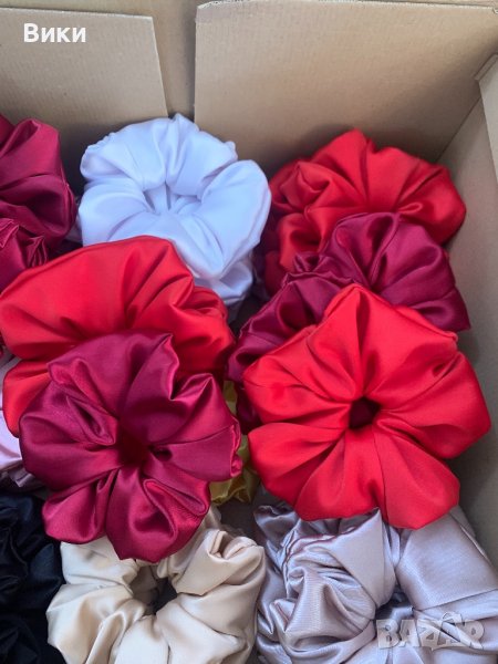 Скрънчета Скрънче Скрънчи за коса ластици за коса сатен, снимка 1