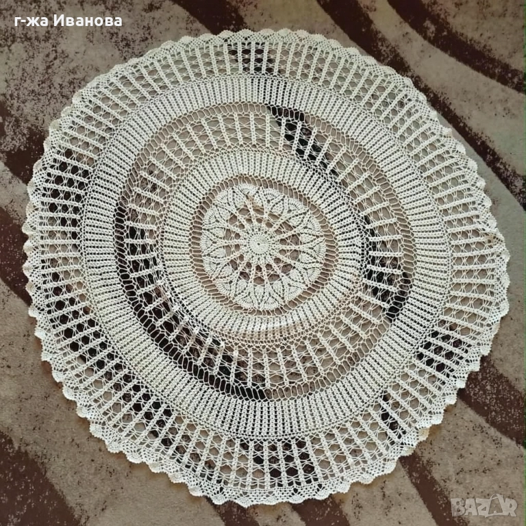 Покривка на една кука, ръчна изработка, покривка кръгла, нова, снимка 1