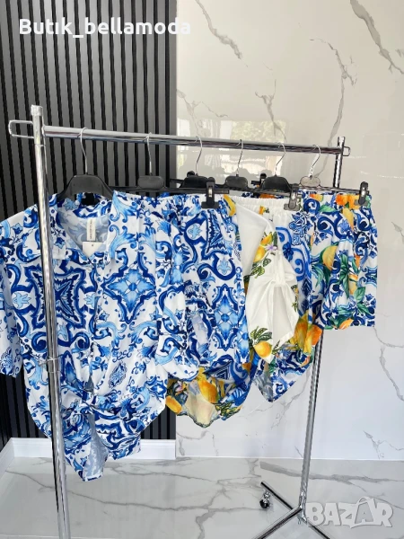 Летен сет риза+къси панталони Санторини , снимка 1