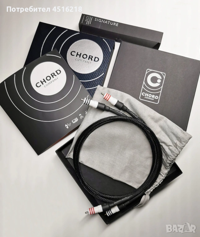 Продавам RCA кабел - Chord Signature Tuned ARAY Analogue 1m., снимка 1