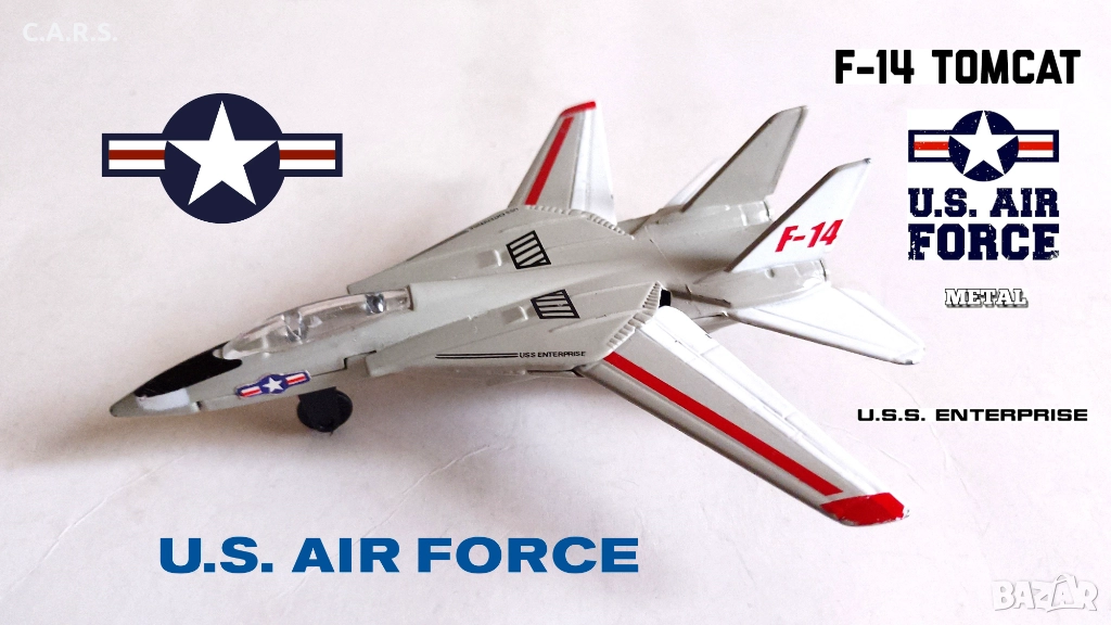 Метален F14 Tomcat U.S. Air Force USS Enterprise, снимка 1