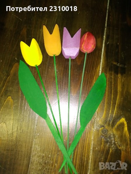 Дървени лалета за декорация, снимка 1
