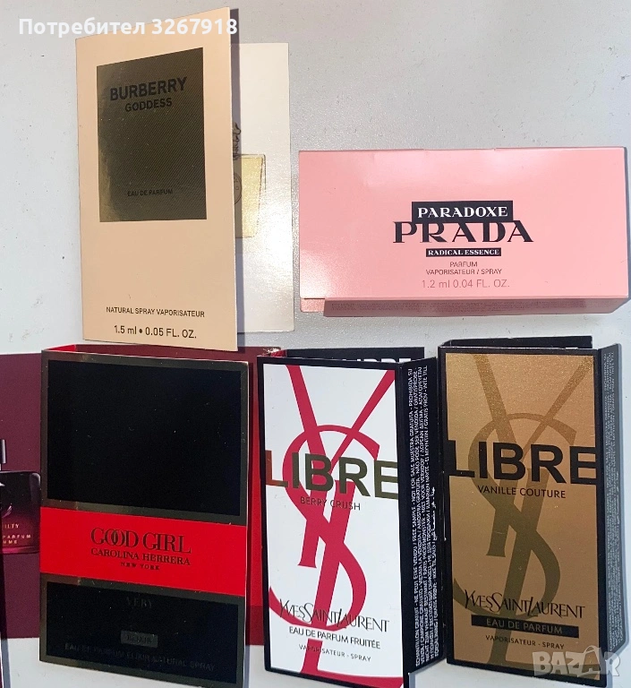 Мостри на парфюми ysl libre, burberry goddess, carolina herrera good girl, prada paradoxe и др. , снимка 1